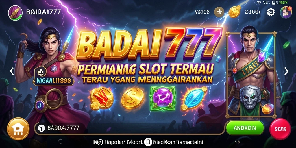 Screenshot utama BADAI777 dengan tampilan gameplay Slot yang menarik.