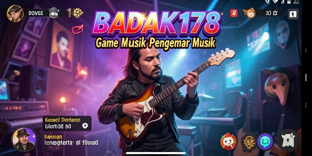 Tangkapan layar menunjukkan antarmuka menarik BADAK178 dengan berbagai lagu.