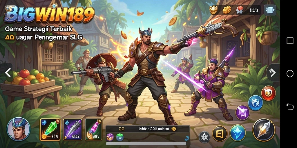 Screenshot utama gameplay BIGWIN189 menampilkan pertempuran strategis yang menegangkan.