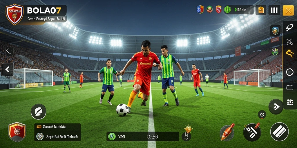 Screenshot BOLA07 menampilkan aksi seru dalam pertandingan sepak bola.