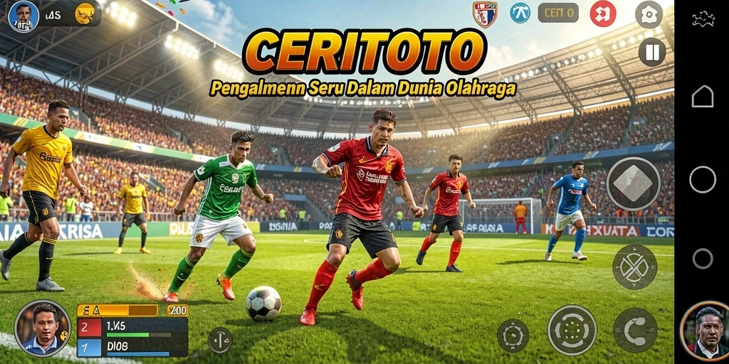 Screenshot CERITOTO menunjukkan aksi seru olahraga dalam permainan.