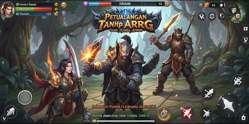 Tangkapan layar gameplay DMD686 menampilkan aksi petualangan seru dalam dunia ARPG.