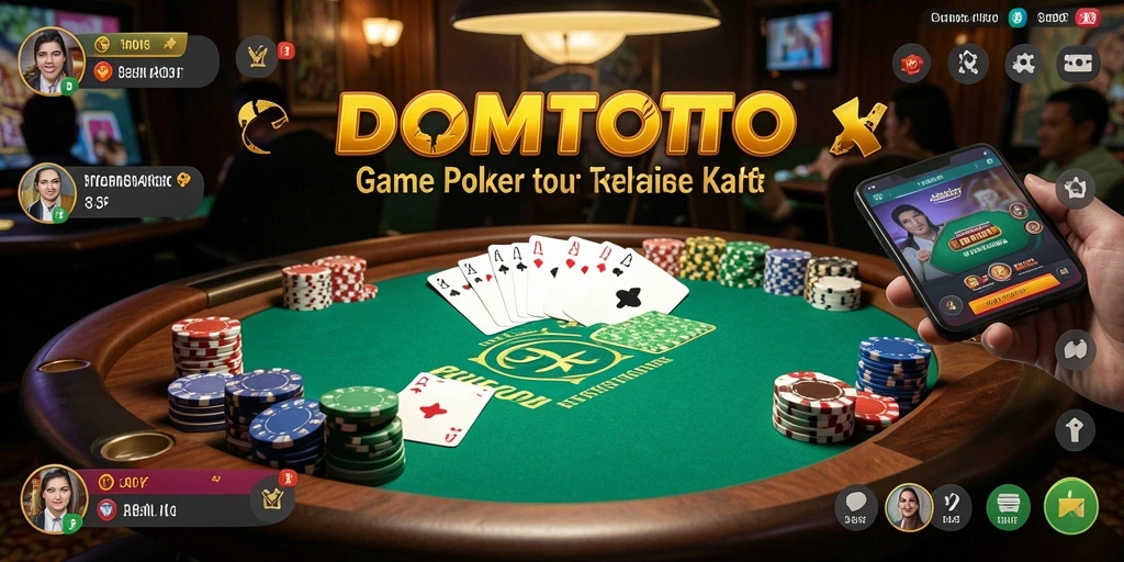 Tangkapan layar utama DOMTOTO dengan gameplay Poker yang menarik.