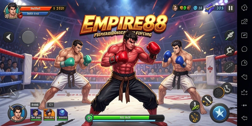 Screenshot EMPIRE88 menampilkan aksi pertarungan yang seru dan dinamis.