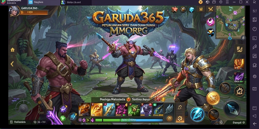 Tampilan gameplay epik dari GARUDA365 dalam dunia MMORPG.