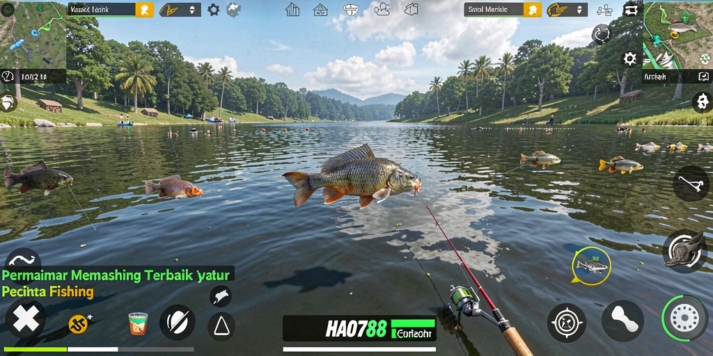 Tampilan gameplay HAO788 yang menunjukkan keseruan memancing.