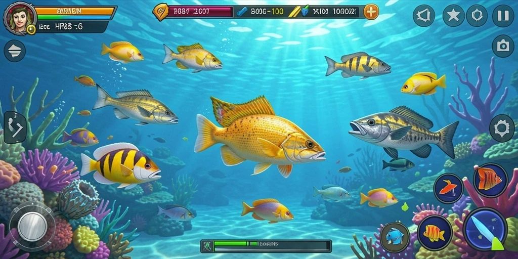 Tampilan gameplay seru menembak ikan di HR89.
