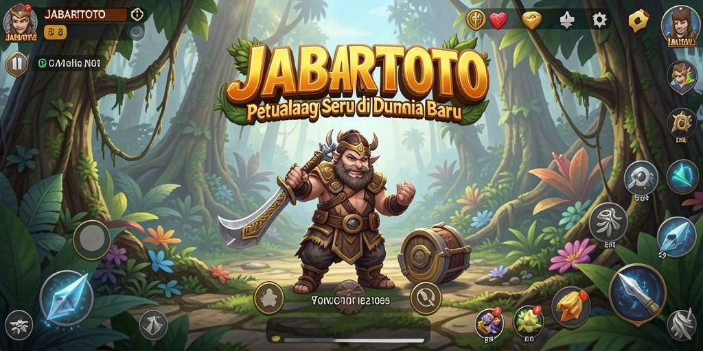 Screenshot utama JABARTOTO menampilkan karakter utama dalam petualangan menantang.