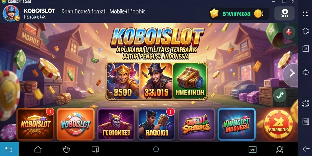 Tangkapan layar dari gameplay KOBOISLOT yang menunjukkan fitur utilitas yang memudahkan.