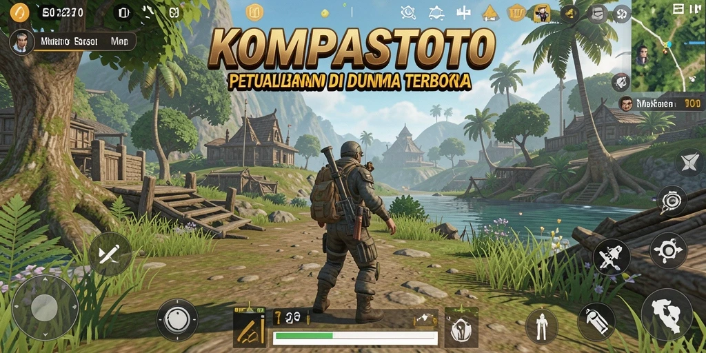 Screenshot gameplay <strong>KOMPASTOTO</strong> menampilkan petualangan seru di dunia terbuka.