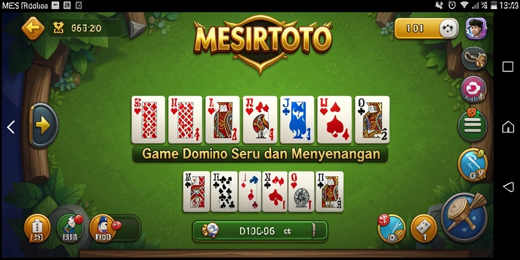 Tampilan gameplay Domino yang seru dan interaktif di MESIRTOTO.