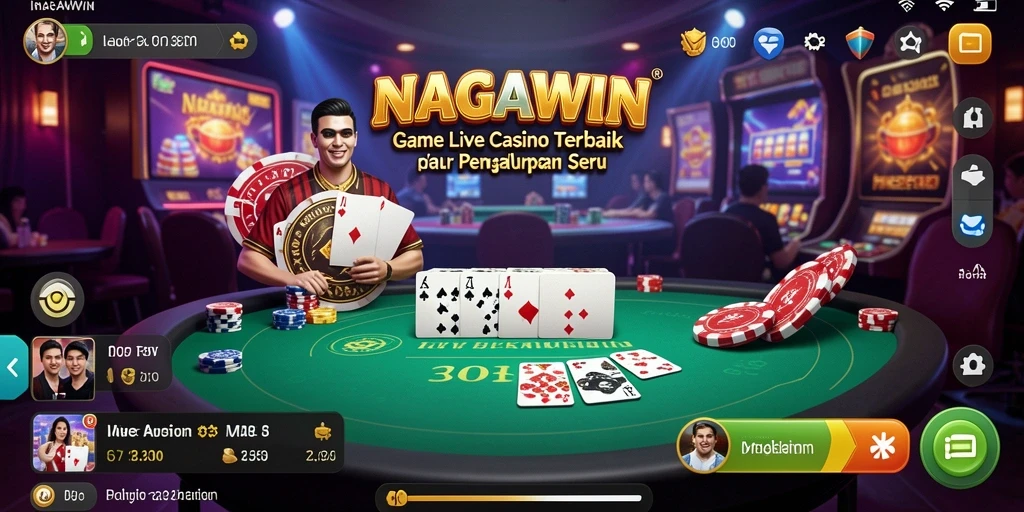 Screenshot NAGAWIN menampilkan gameplay Live Casino yang menarik dan interaktif.