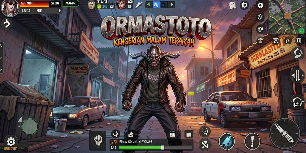 Tampilan gameplay ORMASSTOTO yang menyeramkan dan mencekam.