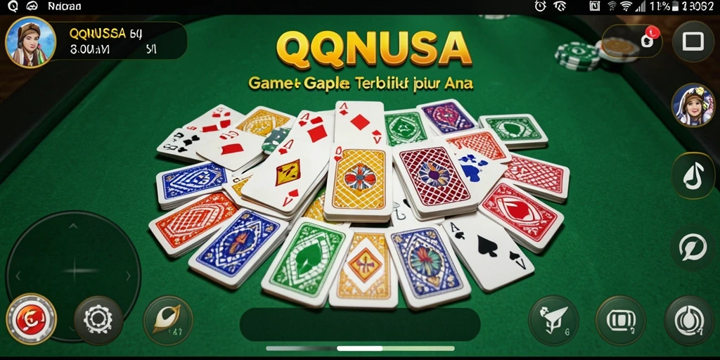 Screenshot gameplay QQNUSA menampilkan aksi seru permainan Gaple.