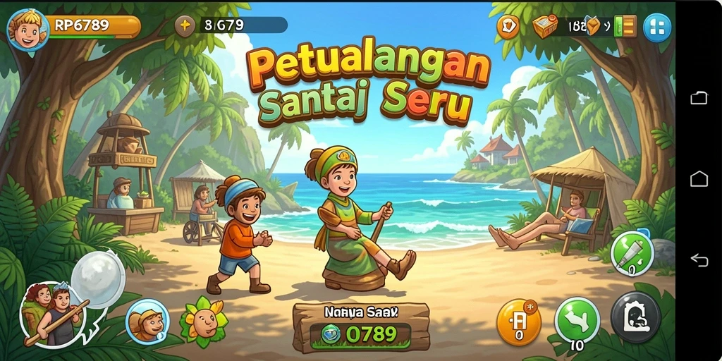 Screenshot gameplay RP6789 yang menampilkan karakter dan rintangan.