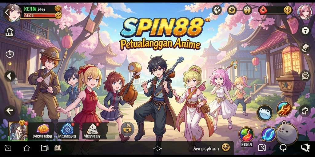 Tampilan seru gameplay SPIN88 dengan karakter anime.