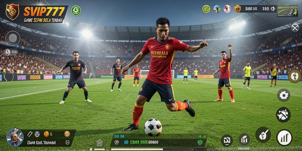 Tampilan menarik dari permainan sepak bola yang menegangkan.